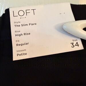 LOFT Dressy Black Slim Flare Pants